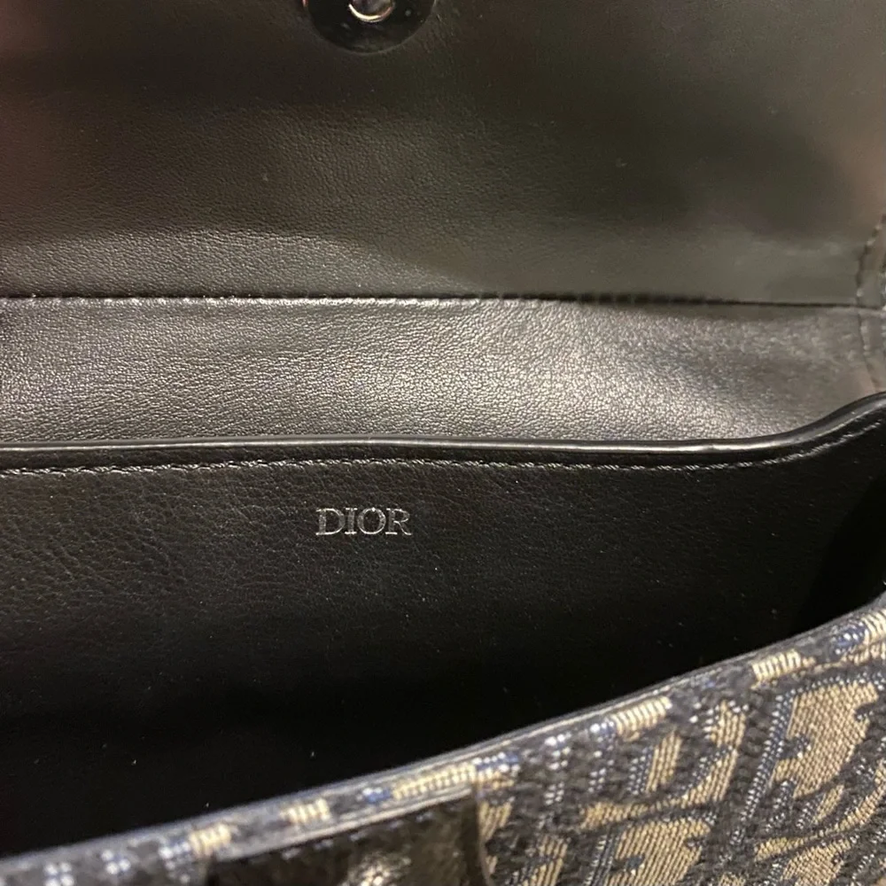 Christian Dior Homme Oblique Saddle Belt Bag Navy Trotter Black Leather - Picture 11 of 15